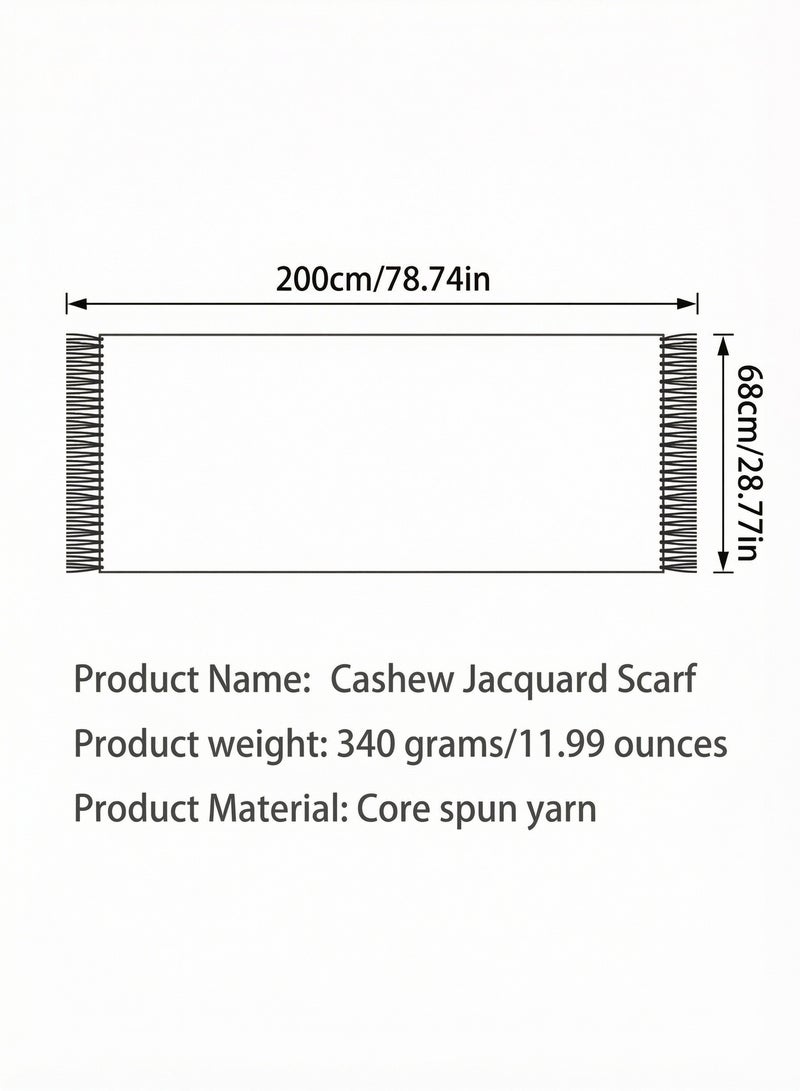 قِيرّا شال كشمير نسائي ناعم، وشاح شتوي سميك ودافئ، غطاء اكتاف انيق لفساتين السهرة والزفاف والسفر 68 في 200 سم - Image 2